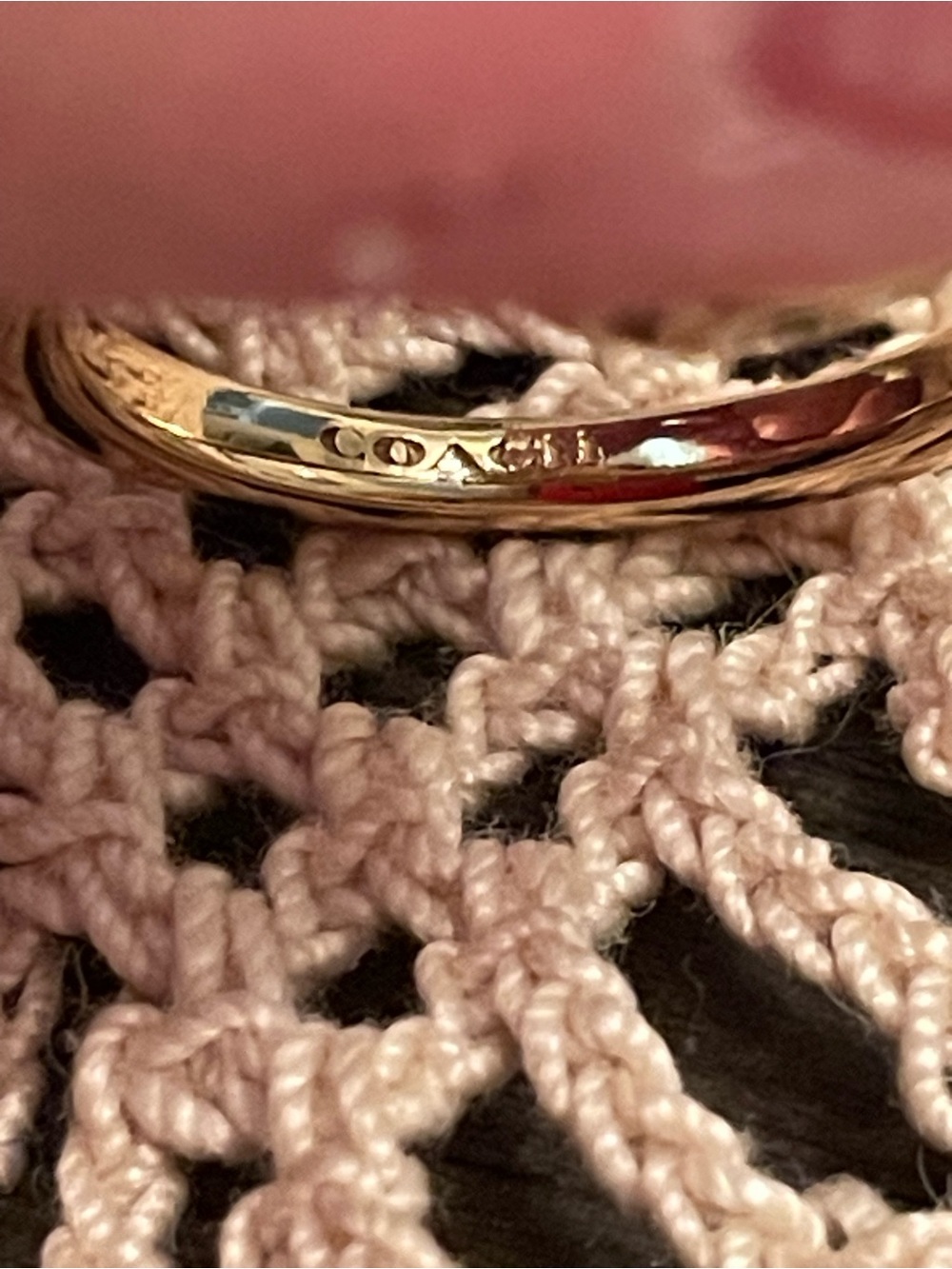 Coach Signature C Logo Pearl Ring - Picture 2 of 6